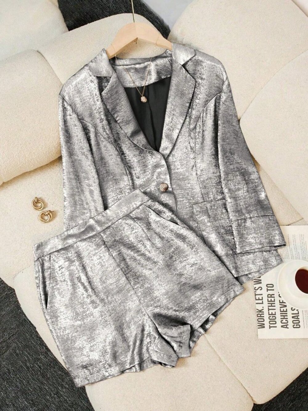 Black And White Elegant Women's Casual Suit Set
